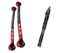 Pack ski roue." Kv+ Rollerski Arrow Classic Slow Carbon 26 + Fixations - Mixte - Noir / Rouge - taille Unique - modèle 2026