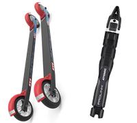 Pack ski roue." Kv+ Rollerski Launch Skate Curved 60 Cm Slow Wheels 25 + Fixations - Mixte - Noir - taille Unique - modèle 2025