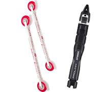 Pack ski roue." Ski Skett Elite Skate Pe 25 + Fixations - Mixte - Blanc / Rouge - taille Unique - modèle 2025