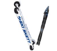 Pack ski roue." Ski Skett Sport Skate Pl 25 + Fixations - Mixte - Blanc / Bleu - taille Unique - modèle 2025