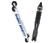 Pack ski roue." Ski Skett Sport Skate Pl 25 + Fixations - Mixte - Blanc / Bleu - taille Unique - modèle 2025