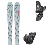 Pack ski." Salomon Qst 94 Iced Aqua/nirvana/red 26 + Fixations - Mixte - Bleu / Gris - taille 164 - modèle 2026