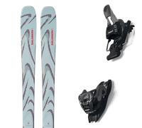 Pack ski." Salomon Qst 94 Iced Aqua/nirvana/red 26 + Fixations - Mixte - Bleu / Gris - taille 180 - modèle 2026