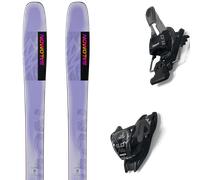 Salomon - Skis freeride - Qst Lumen 98 Lilac Breeze/Rhodamine Red/Saffron 2025 pour Femme - Taille 160 cm - Violet Violet 160 cm