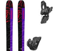 Pack ski." Salomon S/lab Qst X Black/equip 27 + Fixations - Mixte - Noir / Violet / Rouge - taille 178 - modèle 2027