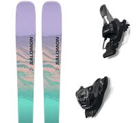 Pack ski." Salomon Stance W 84 Black/aruba Blue/patrician Purple 25 + Fixations - Femme - Vert / Violet / Noir - taille 159 - modèle 2025