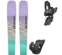 Pack ski all mountain." Salomon Stance W 84 Blk/aruba Blue/patrician Purple 24 + Fixations - Femme - Vert / Violet / Noir - taille 175 - modèle 2024