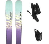 Pack ski freerando." Salomon Stance W 88 Blk/chive Blossom/aquatic 24 + Fixations - Femme - Violet / Vert / Noir - taille 161 - modèle 2024