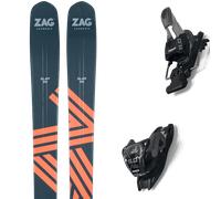 Pack ski." Zag Slap 98 24 + Fixations - Homme - Gris / Orange - taille 180 - modèle 2024