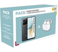 Honor - Pack Smartphone 400 Smart 4G 6 Go/128 Go + Écouteurs Honor Choice X7E Active