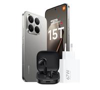Pack Smartphone Xiaomi 15T 6,83" 5G Double nano SIM 256 Go Gris Titane conçu avec Leica + Xiaomi Hyper chargeur 67W sans câble + Redmi buds 6 active Noir