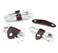 Pack & Smooch Organiseur de Câbles Cuir Marron Foncé