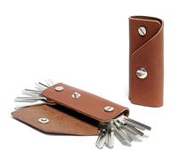 Pack & Smooch Porte clés Keysmart Organisateur Cuir tanné végétal Kingsley L pour jusqu'à 10 clés brun clair Made in Germany