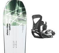 Pack snowboard." Amplid Ohana Vibes White/green 26 + Fixations - Mixte - Blanc / Vert - taille 156 - modèle 2026