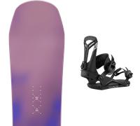 Pack snowboard." Bataleon Whatever Multicolor 26 + Fixations - Homme - Bleu / Violet / Noir - taille 156W - modèle 2026