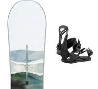 Pack snowboard." Burton Cultivator Watercolor 26 + Fixations - Mixte - Blanc / Bleu / Vert - taille 150 - modèle 2026