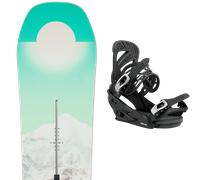 Pack snowboard." Burton Feelgood W First Tracks 26 + Fixations - Femme - Vert / Gris / Blanc - taille 149 - modèle 2026
