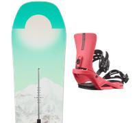Pack snowboard." Burton Feelgood W First Tracks 26 + Fixations - Femme - Vert / Gris / Blanc - taille 149 - modèle 2026
