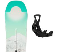 Pack snowboard." Burton Feelgood W First Tracks 26 + Fixations - Femme - Vert / Gris / Blanc - taille 149 - modèle 2026