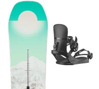 Pack snowboard." Burton Feelgood W First Tracks 26 + Fixations - Femme - Vert / Gris / Blanc - taille 152 - modèle 2026