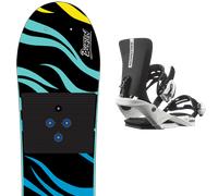 Pack snowboard." Burton Mini Grom 27 + Fixations - Enfant - Noir / Multicolore - taille 100 - modèle 2027