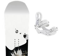 Pack snowboard." Capita Birds Of A Feather 25 + Fixations - Femme - Noir / Blanc - taille 150W - modèle 2025