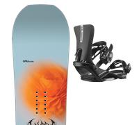 Pack snowboard." Gnu Gloss 25 + Fixations - Femme - Bleu / Orange - taille 148 - modèle 2025