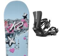 Pack snowboard." K2 Medium 25 + Fixations - Homme - Bleu / Rose / Noir - taille 155 - modèle 2025