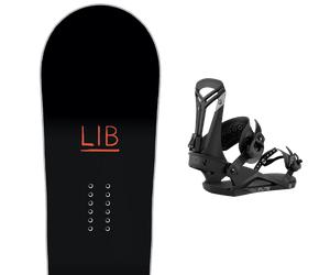Pack snowboard." Lib Tech Two Time 25 + Fixations - Homme - Noir / Rouge / Blanc - taille 146 - modèle 2025