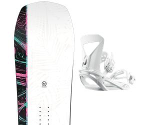 Pack snowboard." Nidecker Venus 26 + Fixations - Femme - Blanc - taille 151 - modèle 2026