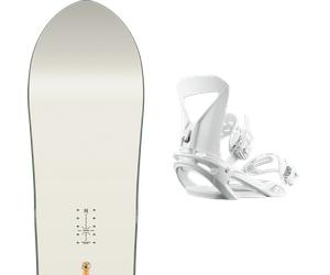 Pack snowboard." Nitro Drop W White/khaki 26 + Fixations - Femme - Blanc / Vert - taille 149 - modèle 2026