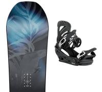 Pack snowboard." Nitro Lectra Cam-out W 26 + Fixations - Femme - Noir / Bleu - taille 152 - modèle 2026