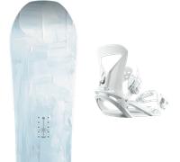 Pack snowboard." Nitro Lectra W Abstract White/multi 27 + Fixations - Femme - Bleu / Rouge / Rose - taille 152 - modèle 2027