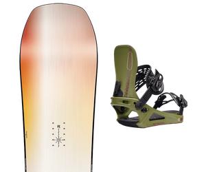 Pack snowboard." Nitro Optisym W 25 + Fixations - Femme - Orange / Bleu / Blanc - taille 146 - modèle 2025
