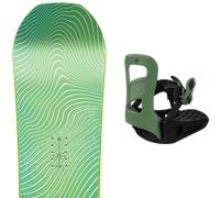 Pack snowboard." Nitro Ripper Youth X Volcom 25 + Fixations - Enfant - Vert - taille 132 - modèle 2025