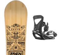 Pack snowboard." Raven Solid Classic Wood/black 27 + Fixations - Homme - Beige / Marron / Noir - taille 159W - modèle 2027