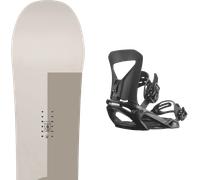 Pack snowboard." Ride Agenda 24 + Fixations - Homme - Gris / Beige - taille 158 - modèle 2024