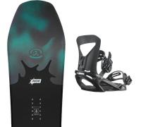 Pack snowboard." Ride Deep Fake Black/blue 26 + Fixations - Homme - Noir / Jaune / Bleu - taille 159 - modèle 2026