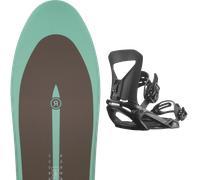 Pack snowboard." Ride Peace Seeker Brown/turquoise 26 + Fixations - Homme - Noir / Vert - taille 155W - modèle 2026