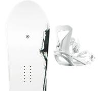 Pack snowboard." Ride Saturday White/black 26 + Fixations - Femme - Blanc / Noir - taille 142 - modèle 2026