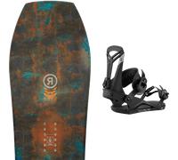 Pack snowboard." Ride Warpig Brown/blue 26 + Fixations - Mixte - Marron / Orange / Bleu - taille 158 - modèle 2026