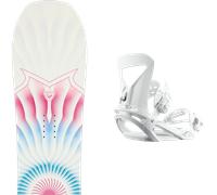 Pack snowboard." Rossignol Meraki White/pink/blue 26 + Fixations - Femme - Gris / Blanc / Rose - taille 145 - modèle 2026