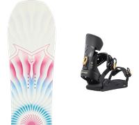 Pack snowboard." Rossignol Meraki White/pink/blue 26 + Fixations - Femme - Gris / Blanc / Rose - taille 150 - modèle 2026