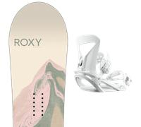 Pack snowboard." Roxy Breeze 25 + Fixations - Femme - Rose / Beige / Marron - taille 148 - modèle 2025