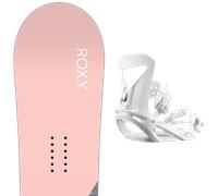 Pack snowboard." Roxy Dawn 25 + Fixations - Femme - Rose / Gris - taille 152 - modèle 2025