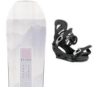 Pack snowboard." Salomon Bliss Black/white/pink 25 + Fixations - Femme - Blanc / Noir / Rose - taille 151 - modèle 2025