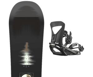 Pack snowboard." Salomon Pulse White/black/khaki 26 + Fixations - Homme - Blanc / Noir / Gris - taille 149 - modèle 2026