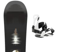 Pack snowboard." Salomon Pulse White/black/khaki 26 + Fixations - Homme - Blanc / Noir / Gris - taille 162W - modèle 2026