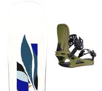 Pack snowboard." Salomon Rumble Fish White/black/blue 25 + Fixations - Femme - Blanc / Bleu - taille 144 - modèle 2025
