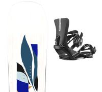 Pack snowboard." Salomon Rumble Fish White/black/blue 25 + Fixations - Femme - Blanc / Bleu - taille 144 - modèle 2025